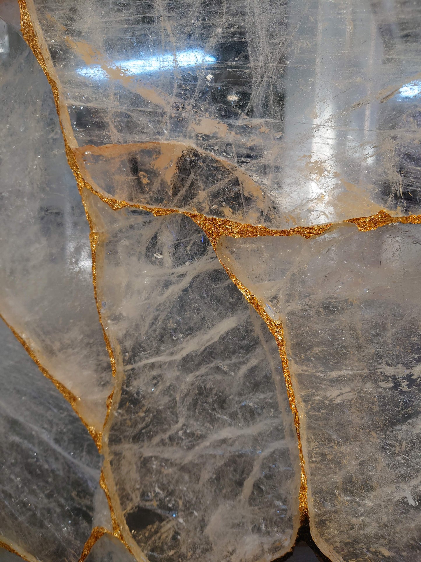 Quartz Rock Crystal Giant with Gold